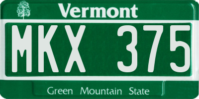 VT license plate MKX375