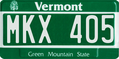 VT license plate MKX405