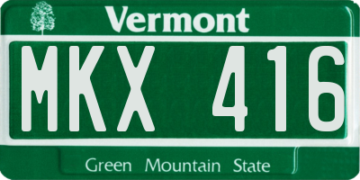 VT license plate MKX416