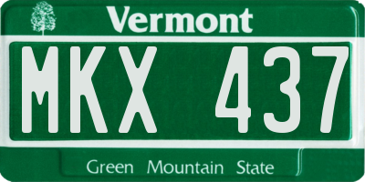 VT license plate MKX437