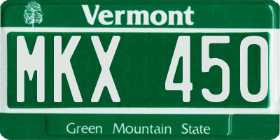 VT license plate MKX450