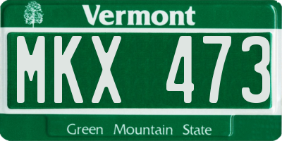 VT license plate MKX473