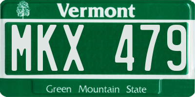 VT license plate MKX479