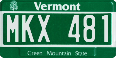 VT license plate MKX481