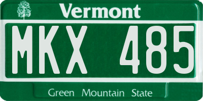 VT license plate MKX485