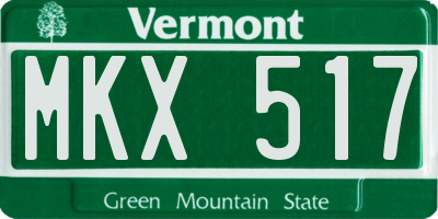 VT license plate MKX517