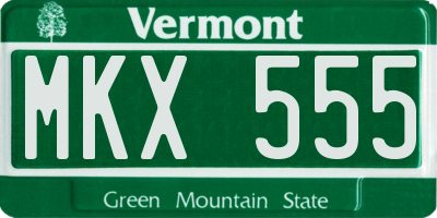 VT license plate MKX555