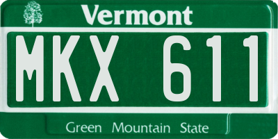 VT license plate MKX611