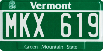 VT license plate MKX619