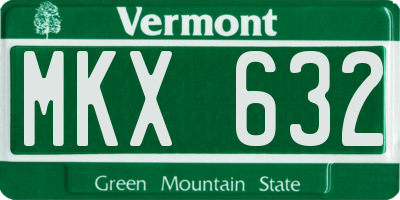 VT license plate MKX632