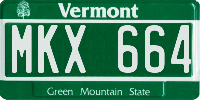 VT license plate MKX664