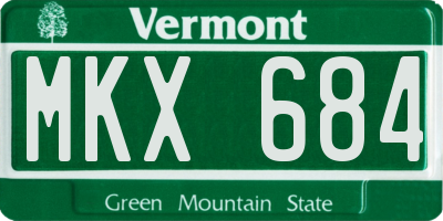 VT license plate MKX684