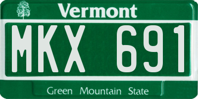 VT license plate MKX691