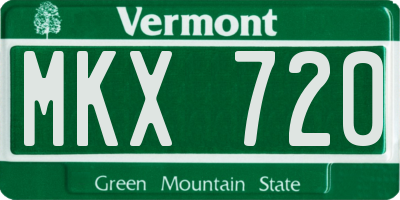 VT license plate MKX720