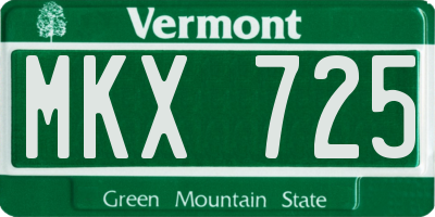 VT license plate MKX725