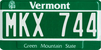 VT license plate MKX744