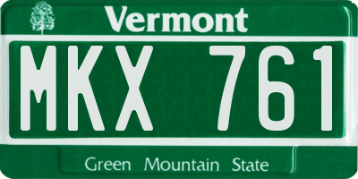 VT license plate MKX761