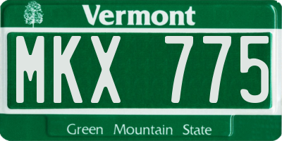 VT license plate MKX775