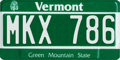 VT license plate MKX786