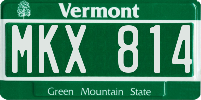 VT license plate MKX814