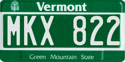 VT license plate MKX822