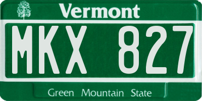 VT license plate MKX827
