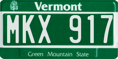 VT license plate MKX917