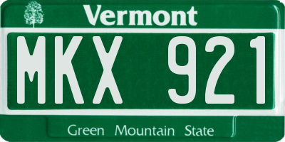 VT license plate MKX921