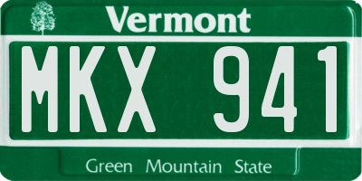 VT license plate MKX941