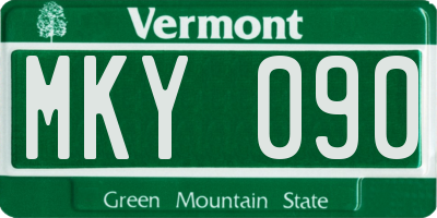 VT license plate MKY090