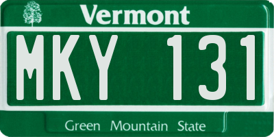 VT license plate MKY131