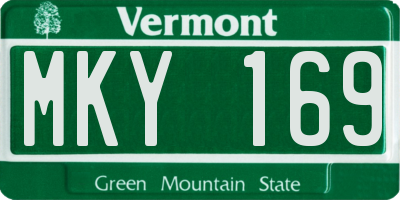 VT license plate MKY169
