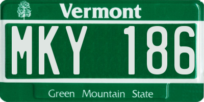VT license plate MKY186