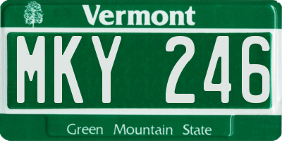 VT license plate MKY246