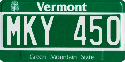 VT license plate MKY450
