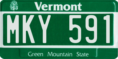 VT license plate MKY591