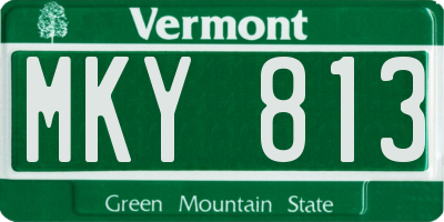 VT license plate MKY813
