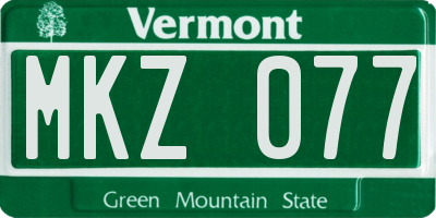 VT license plate MKZ077