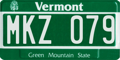 VT license plate MKZ079