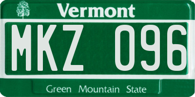 VT license plate MKZ096