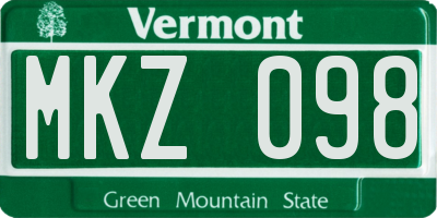 VT license plate MKZ098