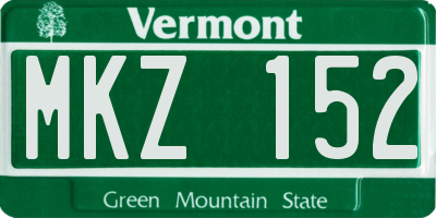 VT license plate MKZ152