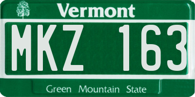 VT license plate MKZ163