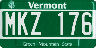 VT license plate MKZ176