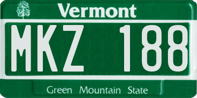 VT license plate MKZ188