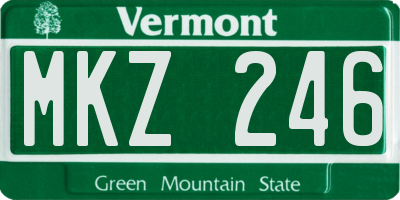 VT license plate MKZ246