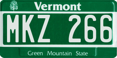 VT license plate MKZ266
