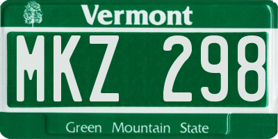 VT license plate MKZ298