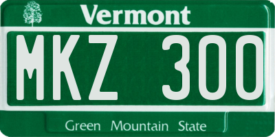 VT license plate MKZ300