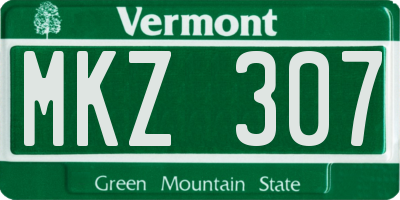 VT license plate MKZ307